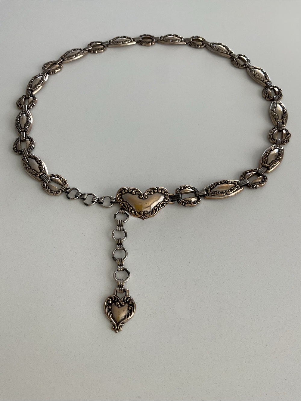 Brighton Antique Silver Heart Dangle Chain Belt 1996 - Picture 11 of 16